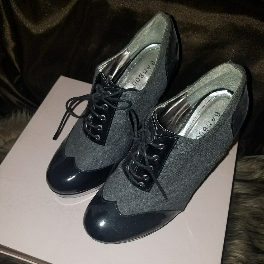 High Heeled Oxfords (size 10)
